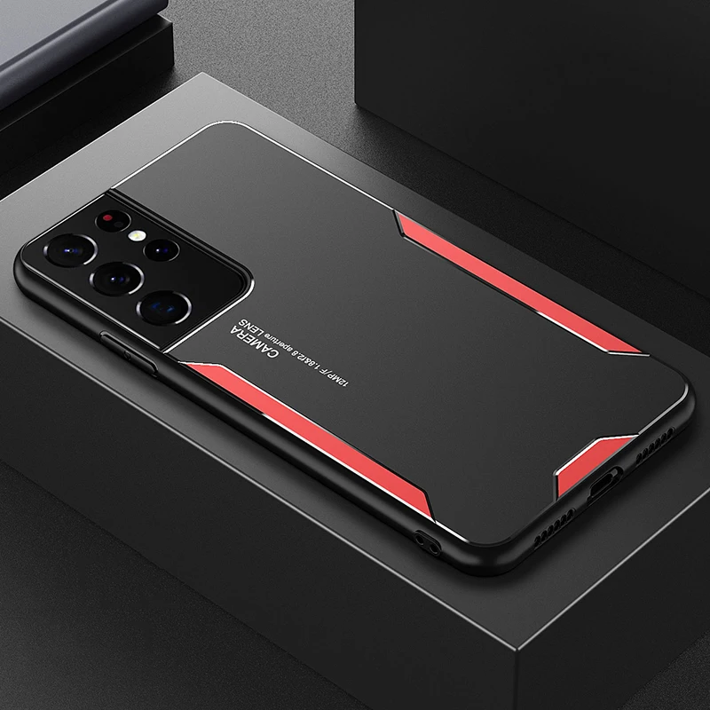 Роскошный Алюминиевый металлический матовый чехол для Samsung Galaxy S21 S20 FE Ultra S8 S9 S10 Note