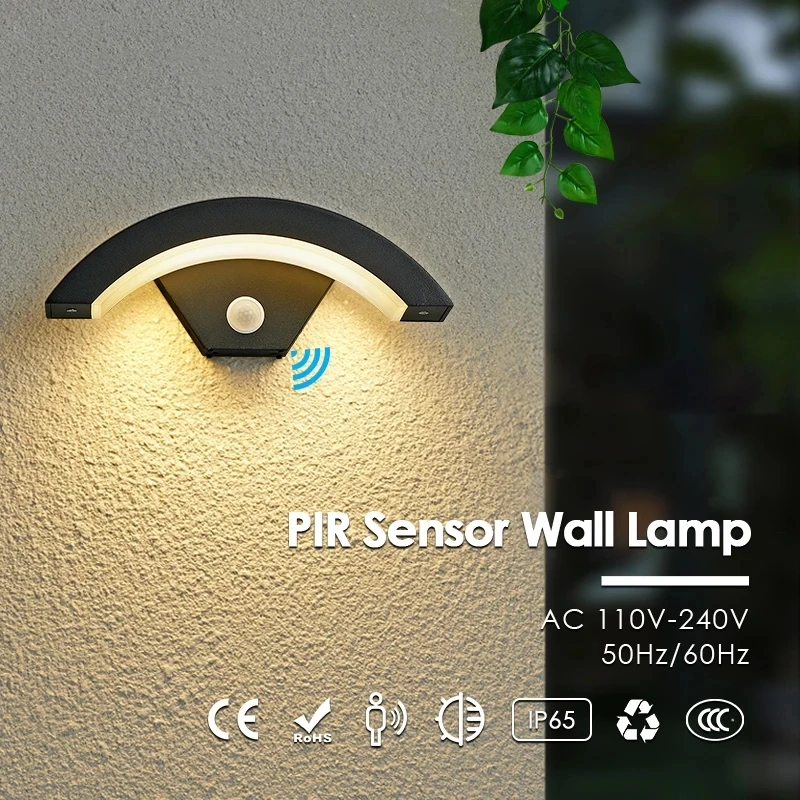 

LED Wall Lamps With Motion Sensor Aluminum Body Acrylic IP65 Waterproof 18W AC85-265V Outdoor Street Porch Aisle Garden Lights