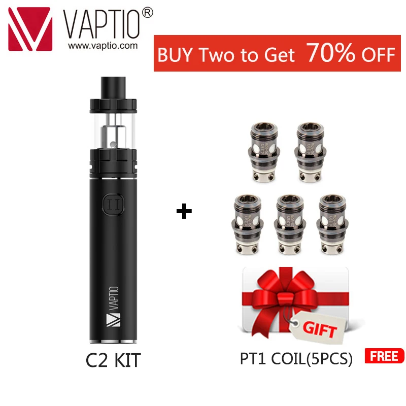 

gift coils vaper electronic cigarette 100W Vaptio C2 Vape pen 3000mAh Built in vape MOD kit vape vs ijust 3 kit 4.0ML atomizer