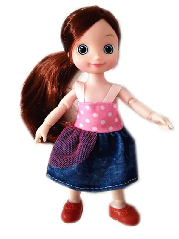 Милые Мини-куклы 16 см для девочек, длинные волосы, Женская фигурка, тело с одеждой, 13 подвижных шарнирных 1/8, игрушки, подарки - Цвет: C Doll with Clothes