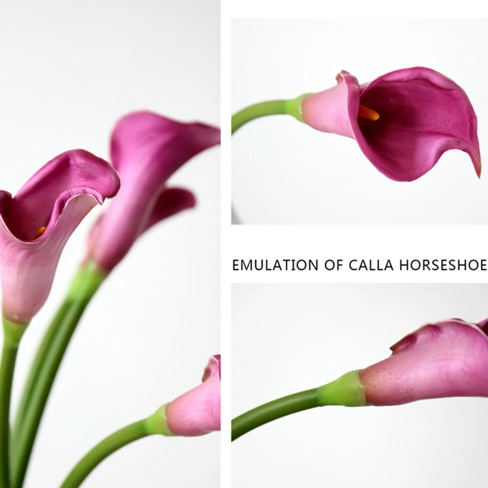 1pc Artificial Flower Elegant Plants Real Touch Decoration Bouquet Fake Calla Lily Wedding Party Birthday PU Bridal Lifelike