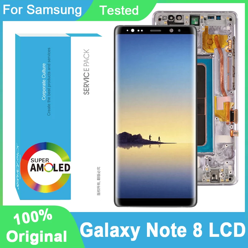 100% Original 6.3&quot Super AMOLED Display For SAMSUNG Galaxy Note 8 LCD N950 N950F Touch Screen Digitizer Assembly | Мобильные