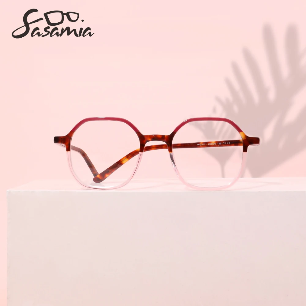 

SASAMIA Female Glasses Blue Ray Blocking Eyeglasses Myopia for Women Computer Glasses Optical Prescription Lady Glasses WD3111