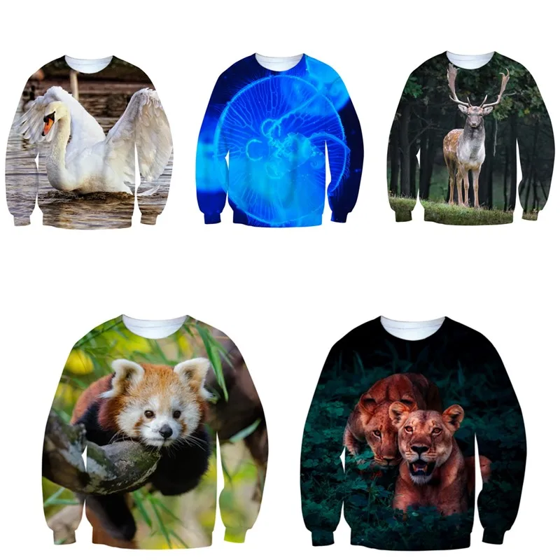 

EAnvog Monkey Animal Tracksuits Loose Tops 3D Printed S-5XL Animal Long Sleeve Sweatshirts Casual Clothes Pullover Jumper