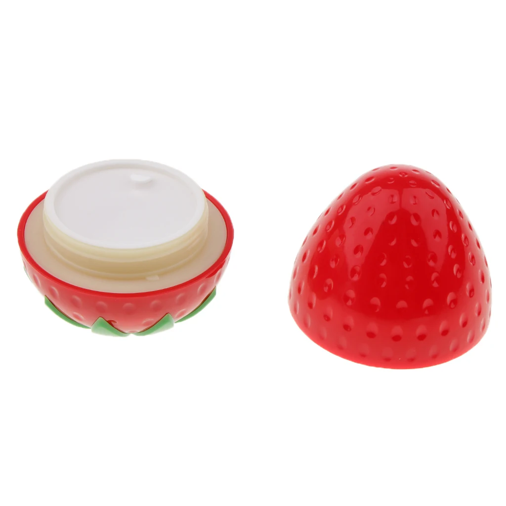 4pcs Cute Cosmetics Container Apple & Strawberry Cosmetic Jar Pot Eyeshadow Face Cream Storage Container