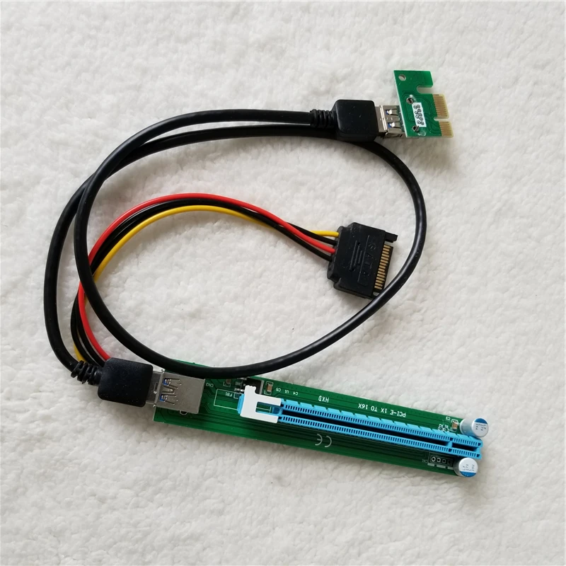 USB 3.0 PCI E Express Cable 6Pin Graphics Card 1x to 16x Extender Riser Board Adapter with SATA for BTC Miner DIY|Компьютерные