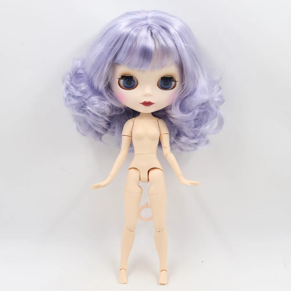 ICY 1/6 Blyth Кукла № 6005/1049 фиолетовые смешанные волосы с белой кожей Обнаженная кукла, индивидуальные матовое лицо соединение тела