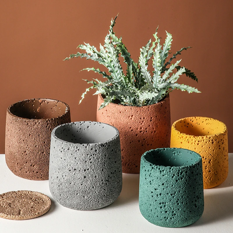 Elke week Stapel scheepsbouw 2021 Nordic Moderne Geperforeerde Cement Grote Bonsai Bloempot Eenvoudige  Creatieve Thuis Balkon Vloer Potplant Decoratie|Bloempotten & Bloembakken|  - AliExpress