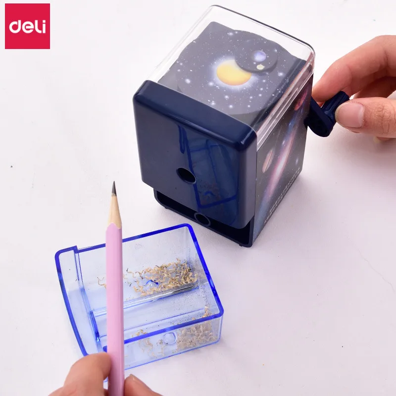 Deli Pencil Sharpener 5 Pcs High Quality Creative Starry Sky Manual Pencil Sharpeners School& Office Stationery Cute Kids Gift