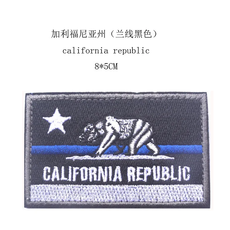 NO.5 CALIFORNIA Вышивка Аппликации значки эмблема военная армия 8 см DIY аксессуары обруч и петля тактический боевой дух США - Цвет: NO.5