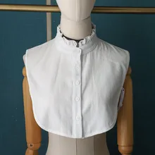 

White Shirt Detachable Collars for Women False Collar Shirt Woman Stand Ruffles Fake Half Shirt Collar Remoable Faux Col Tie