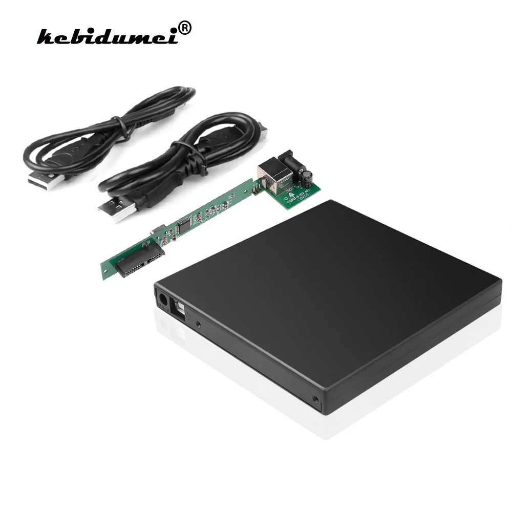 Kebidumei 12 7 мм тонкий DVD CD Rom IDE чехол привод USB 2 0 SATA Внешний для ноутбука компьютера