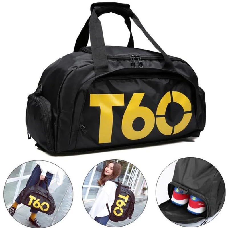 

Brand New Men Sport Gym Bag Women Fitness Waterproof Outdoor Separate Space For Shoes pouch rucksack Hide Backpack Duffel Bags