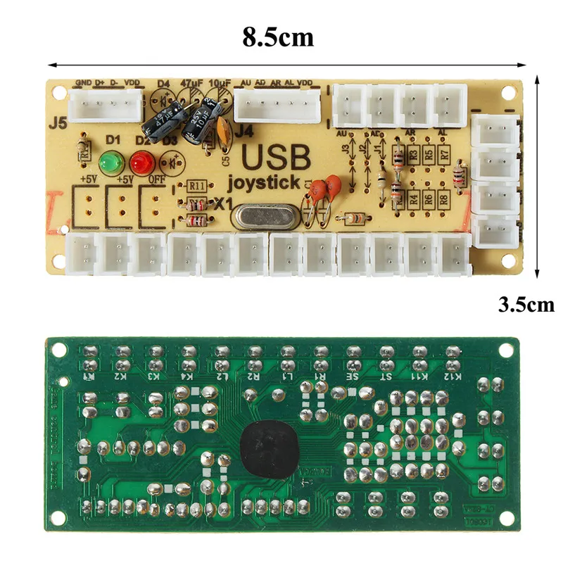 Delay Arcade Joystick DIY LED USB Encoder+Joystick+Shine Push Buttons+Cables For Arcade Game for MAME for 1/2/3