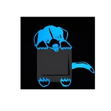 Наклейка на стену для украшения дома синяя Серебристая Наклейка для декора переключателя мультяшная забавная Наклейка на стену