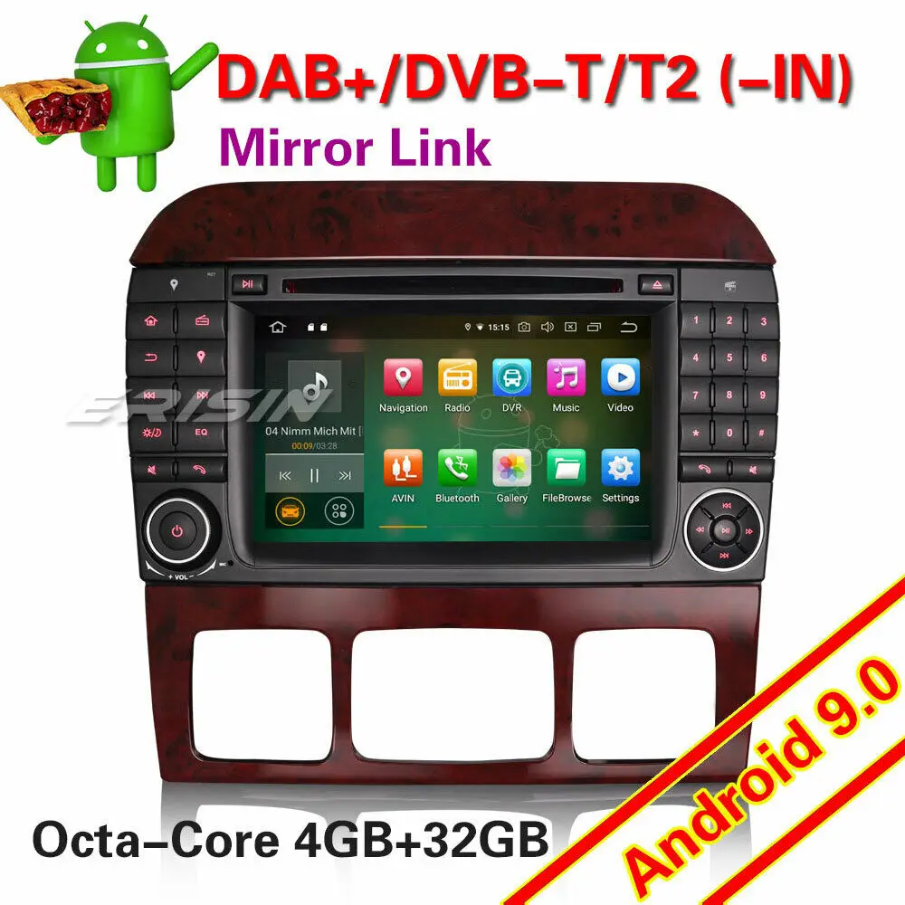 7982 64 Автомагнитола для Mercedes BENZ CL/S Class W220 W215 DAB + Bluetooth OBD DVD Android 9 0 мультимедийный