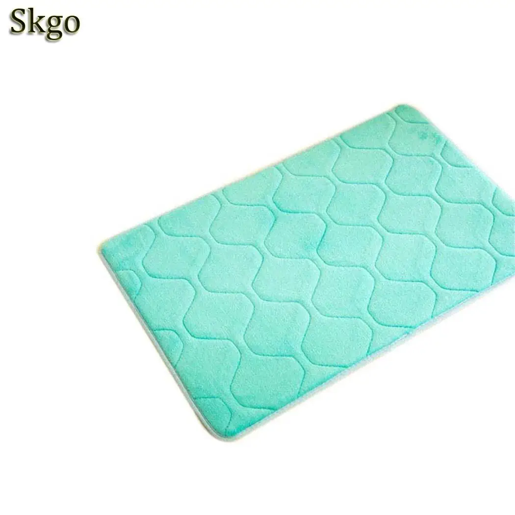 Flannel Floor Mat Flannel Cushion Non-slip Rectangle Bathroom Mat Plaid Home Decorative Rugs - Цвет: 2