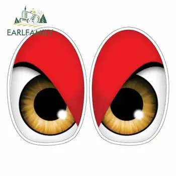 

EARLFAMILY 13cm x 9.5cm for Cartoon Bird Red Eyes Anime Funny Car Stickers Bumper Trunk Truck Graphics JDM Vinyl Car Wrap Decal