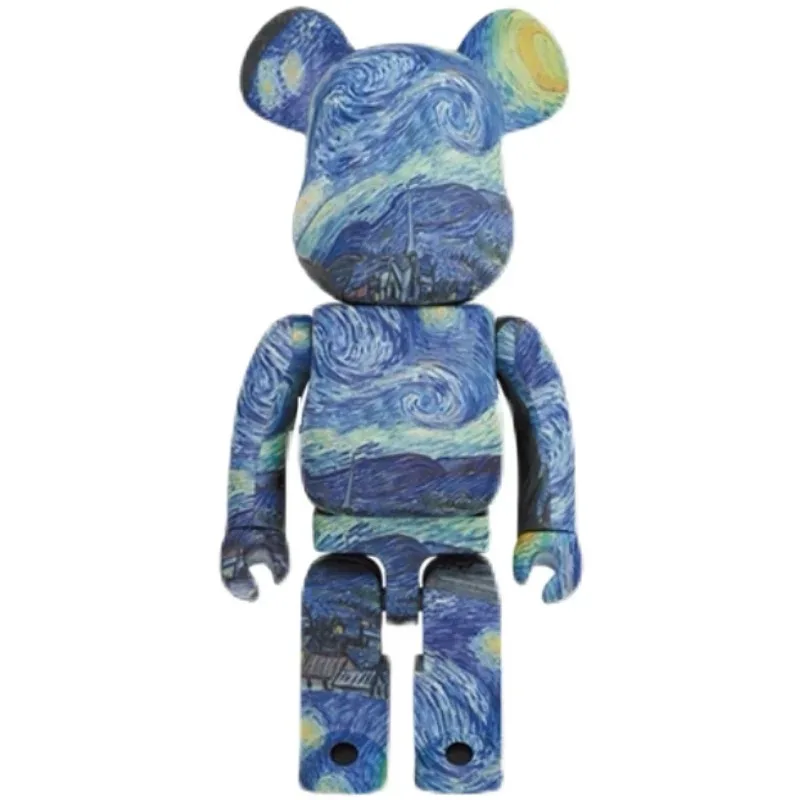 28cm Be@rbricklys 400% Bearbrick Toy Starry Night Van Gogh 400% Bear  Collection Model Toy Present GIft Art Toy
