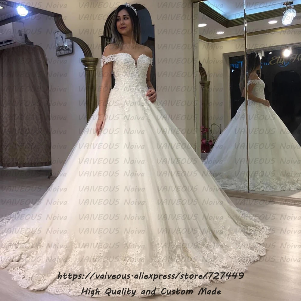 Vestido De Novia Luxury Lace Beaded Boho Wedding Dress 2019 Sexy Off Shoulder Ball Gown Bridal Dresses With Sleeves Robe Mariage Buy At The Price Of 126 16 In Aliexpress Com Imall Com