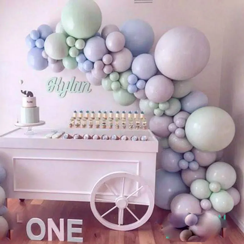 Воздушные шары-гирлянды Macaron Blue Gray Mint Pastel 5/10/12/18/36 дюймов День рождения свадьба