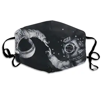 

Astronauts Space Touch Love Washable Reusable Mask, Cotton Anti Dust Half Face Mouth Mask For Kids Teens Men Women With
