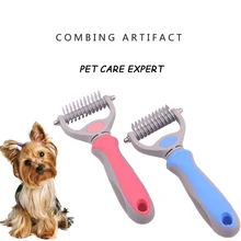 Новая двухсторонняя щетка для ножа из нержавеющей стали для домашних животных кошка собака открытый узел Грабли Щетка для ножа для удаления волос для собак щетка для ухода за шерстью питомца
