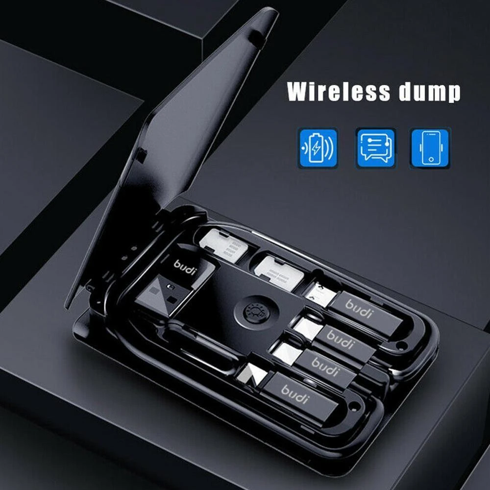 Budi Multi Function Universal Smart Adapter Card Storage Box 15w Wireless Charging For Iphone Xiaomi Travel Portable Storage Bag Mobile Phone Chargers Aliexpress