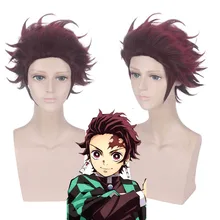 Tanjiro – perruque lame de démon Slayer Kimetsu No Yaiba, perruques Cosplay Anime, cheveux courts bruns châtain résistants à la chaleur 