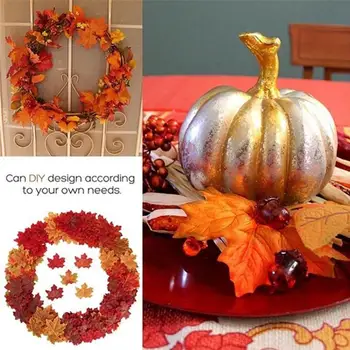 

8cm Simulated Mixed Color Maple Leaf Autumn Maple Silk Multi Leaves Wedding Decoration Random Color Coloured P6M0