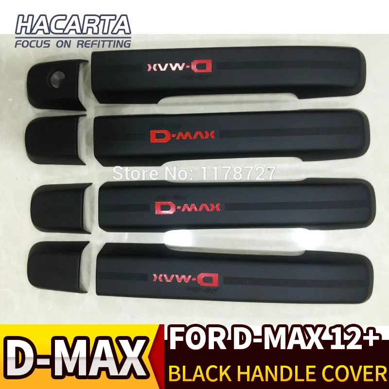 2012- ISUZU D-MAX черная ручка Крышка DMAX ручка отделка дверная ручка крышка ABS черная крышка красные буквы аксессуары