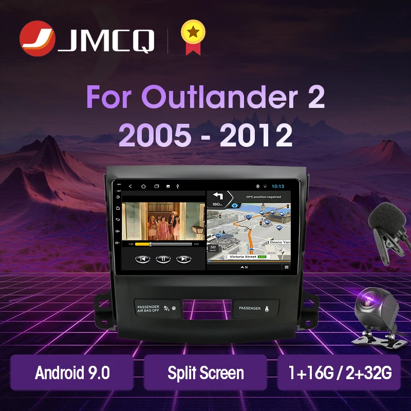 

JMCQ Android 9.0 2+32G DSP Car Radio Multimidia Video Player Navigation GPS Stereo For Mitsubishi Outlander Xl 2 2005-2011 2din