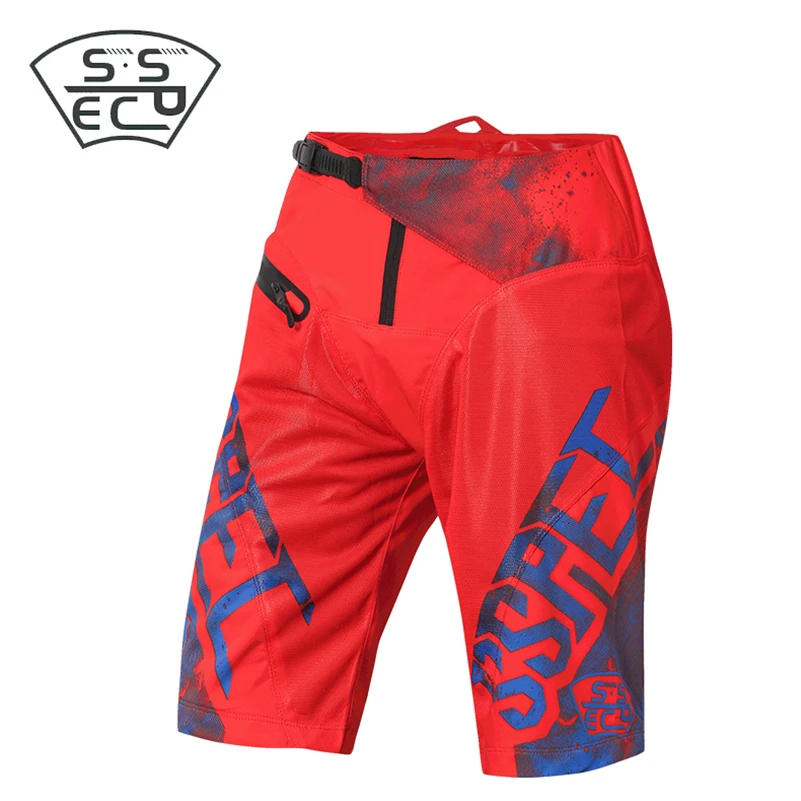 Новинка, MTB DH MX шорты для мотокросса, эндуро, Байк, Внедорожный гоночный мотоцикл, короткие штаны, спортивные, летние, дышащие, с накладками - Цвет: Красный