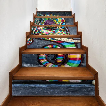 

3D Self Adhesive Abstract Elephant Decal Sticker Home Stair Decoration Renovation PVC Wallpaper Print Picture for Living Room