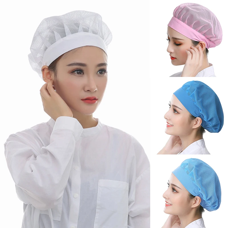 Eastic Mesh Caps Cafe Bar Workshop Caps Restaurant Hotel Bakery Chef Uniform Man Women Waiter Work Wear Breathable Hats Chef Hat
