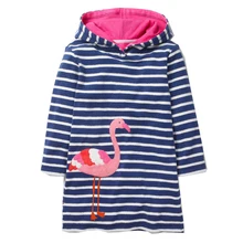 Платье для маленьких девочек; сезон осень-зима; Детские платья с капюшоном для девочек; костюм; хлопковое платье принцессы с аппликацией; одежда для маленьких девочек