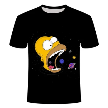 

2020 New 3D Printed T-Shirts The Simpsons Kids Summer Fun Sportswear With Round Collar Short Sleeves; camiseta Dropshipping