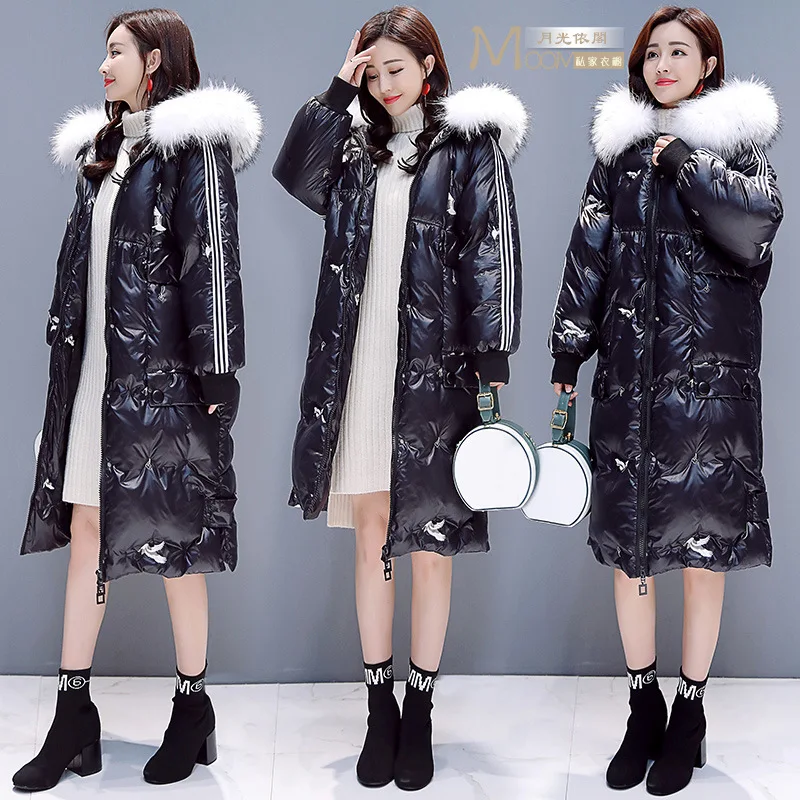 

Cotton-padded Clothes Women's Mid-length 2019 Winter New Style Korean-style Slim Fit Slimming Versitile Fashion Fur Collar down
