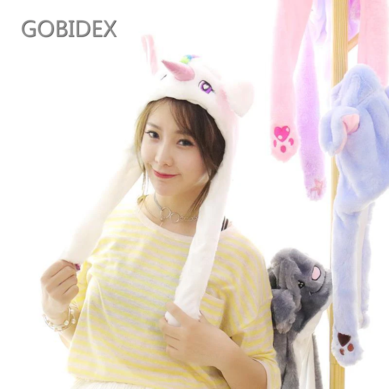 

Illuminate Boy Girl Unicorn 14 Style Children'S Party Animal Hot Toys Lovely Ears Move Rabbit Panda Toy Hat Gift For Children