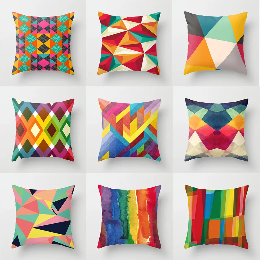 

Abstract Modern Art Multicolor Cushion Cover Decorative Pillows Fashion Seat Cushions Home Decor Throw Pillow Sofa Pillowcase