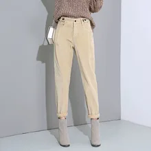Autumn Winter Corduroy Pants Women Casual Warm Fleece Pants 2021 High Waist Pencil Pants Female Vintage Trousers Y2k