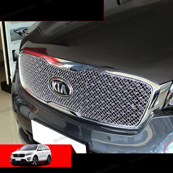 

lsrtw2017 stainless steel car front grill net trims for kia sorento prime 2015 2016 2017 um decoration accessory