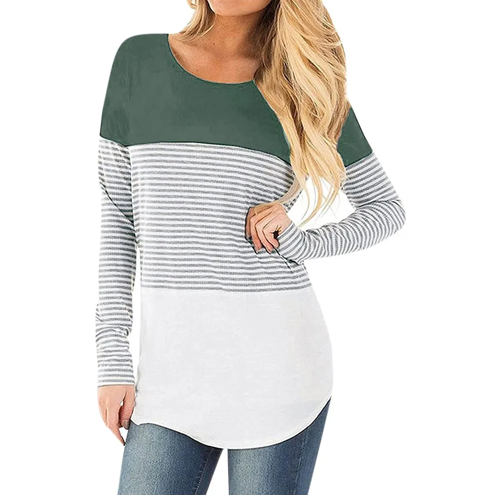 Блузка для беременных; коллекция 2019Top; блузка в полоску с длинными рукавами для беременных и кормящих мам; одежда для женщин; Ropa Embarazada - Цвет: Green