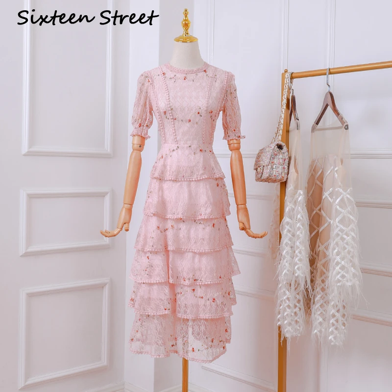 ladies pink lace dress