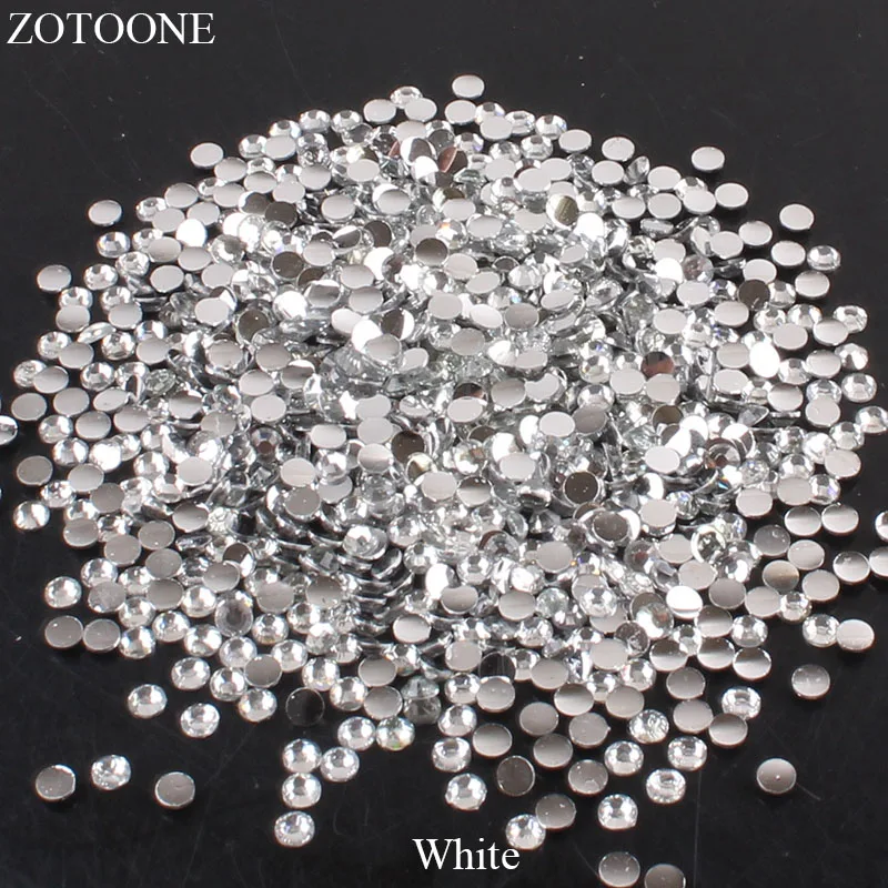 

ZOTOONE Resin Flat Back Non Hotfix White Rhinestone For Clothes Decoration Stones And Crystals Strass Applique Glue On Nails Art