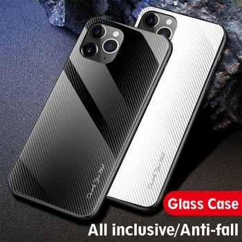

30pcs/lot Tempered Glass Cover For iPhone XS Max XR 8 Plus 7 Plus Glossy Gradient Stripe Glass Hard Case For iPhone 11 Pro Max