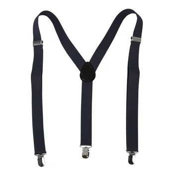

Women Men Clip-on Adjustable Pants Elastic Y Back Suspender Braces - Gray