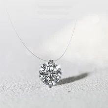 Модная блестящая подвеска, женское ожерелье, прозрачная леска, ожерелье, декоративные хрустальные стразы, ожерелье, подарок для девушек Модная блестящая подвеска, женское ожерелье, прозрачная леска, ожерелье, декоративные хрустальные стразы, ожерелье, подарок для девушек