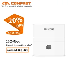Comfast 1200 Мбит/с гигабитная точка доступа беспроводной Крытый AP 1000 Мбит/с RJ45 клиент в стене AP, IEEE 802.11n/g/b/ac 5 ГГц wifi маршрутизатор