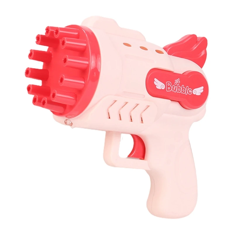 C5AA Automatic 12 Holes Outdoor Summer Bubble Machine Toy Electric Maker Gun for Toddler Activities Pink/Blue | Игрушки и хобби